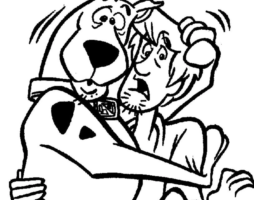 Coloring book scared Scooby and Shaggy